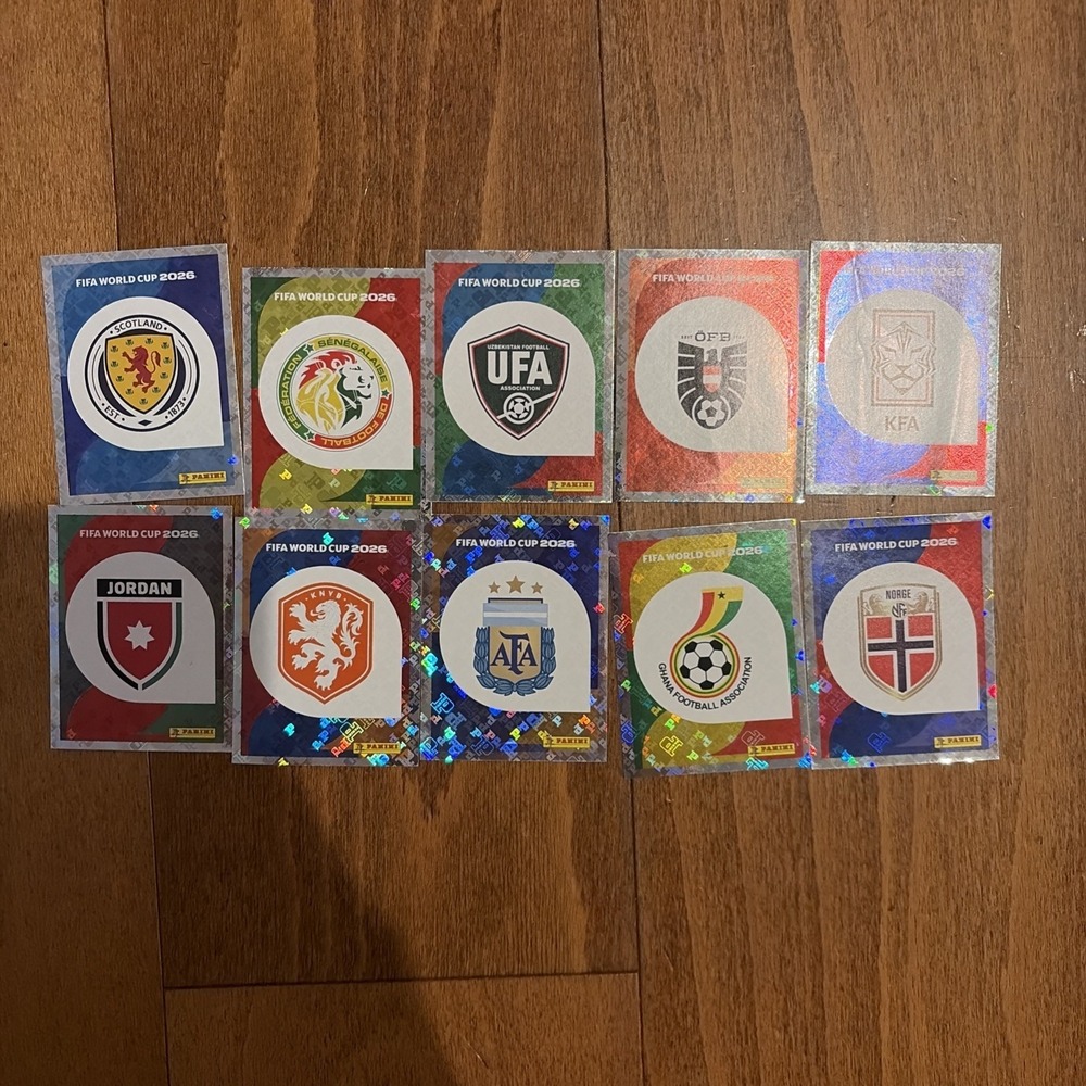 Panini Soccer Sticker 2026 World Cup Team Logo‎ Lot 10 Total Holo Shiny Foil